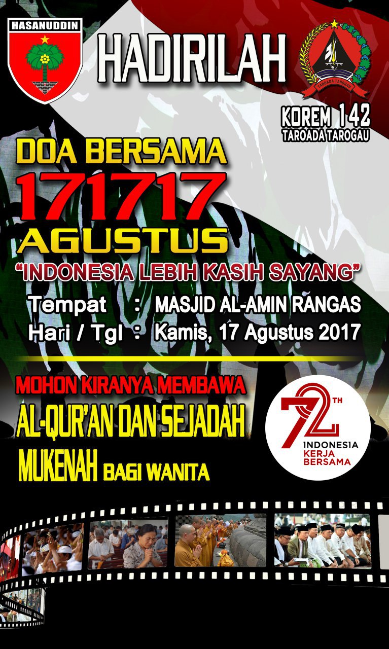 Ungkapkan Rasa Syukur Atas Kemerdekaan, Korem 142 Tatag 