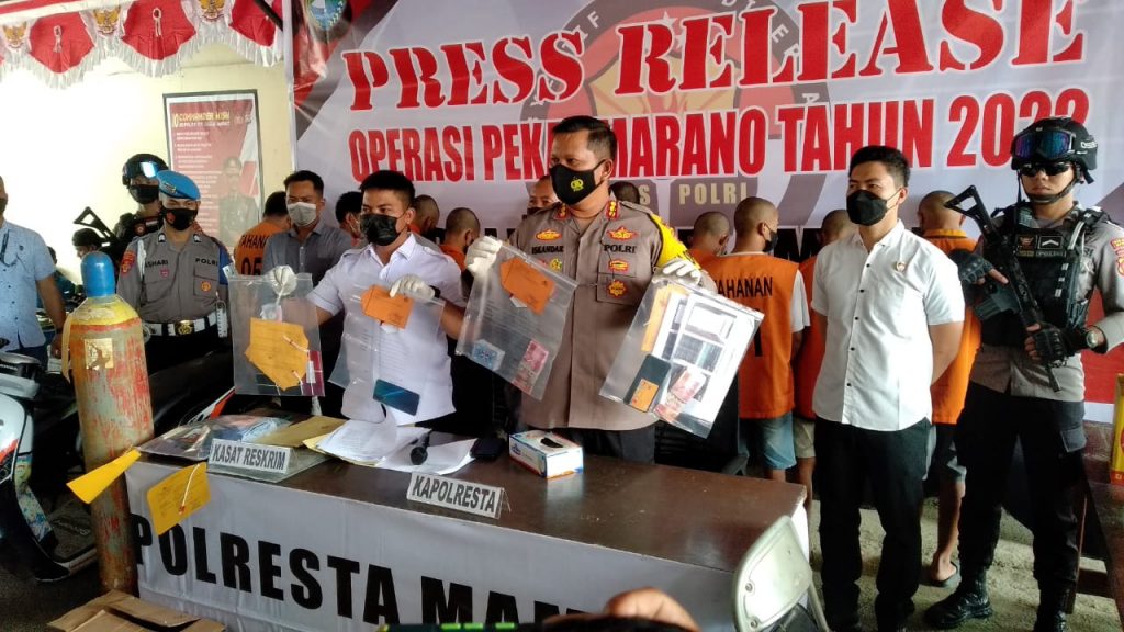 Operasi Pekat Marano 2022, Polresta Mamuju Ungkap 19 Kasus