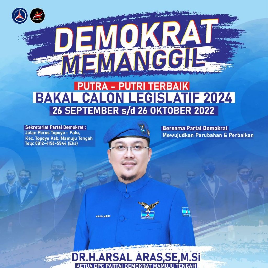 Buruan Daftar, Demokrat Mateng Sudah Buka Pendaftaran Bacaleg Untuk Pemilu 2024