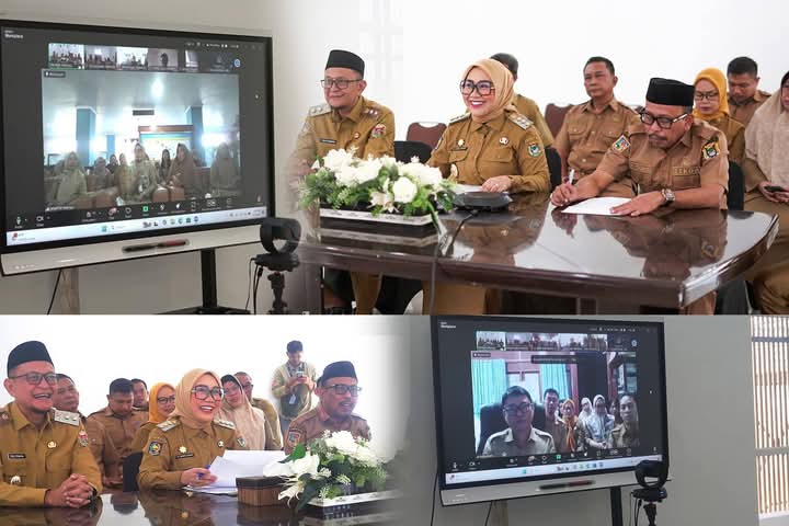 Hari Pertama Masuk Kantor, Pemkab Mamuju Langsung Lakukan Evaluasi Penyesuaian Jam Kerja Melalui Zoom Meeting