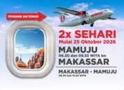 Perkuat Konektivitas Udara, Wings Air Bakal Menginap di Mamuju Mulai 25 Oktober 2026